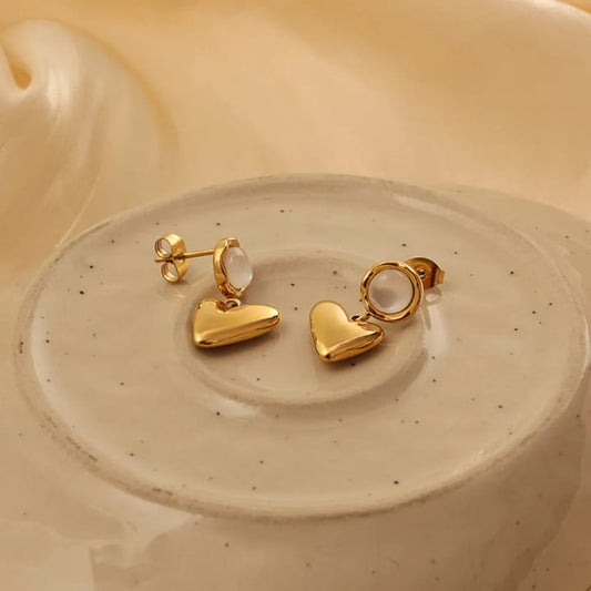 Pearl-Heart Charm Drops