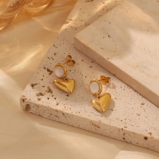 Pearl-Heart Charm Drops