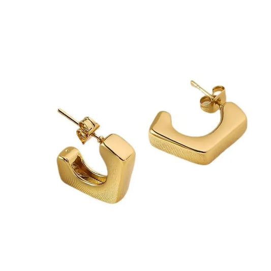 Golden Block Hoops